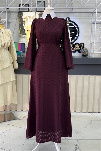 Dantel Elbise Bordo
