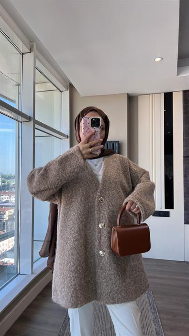 Kruvaze Yaka Buklet Hırka