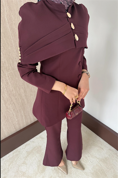 Bolerolu Takım Bordo