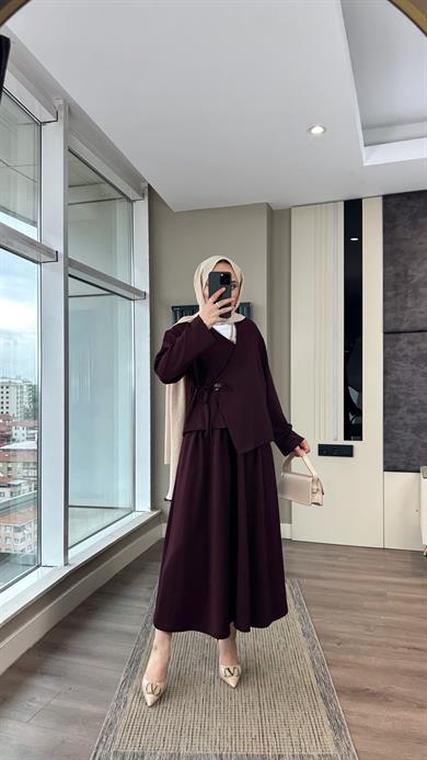 Lucas Modal Etekli Takım Bordo