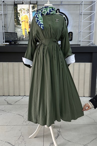 Bağlamalı Elbise Yeşil 