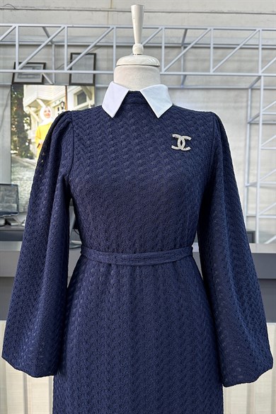 Dantel Elbise Lacivert 