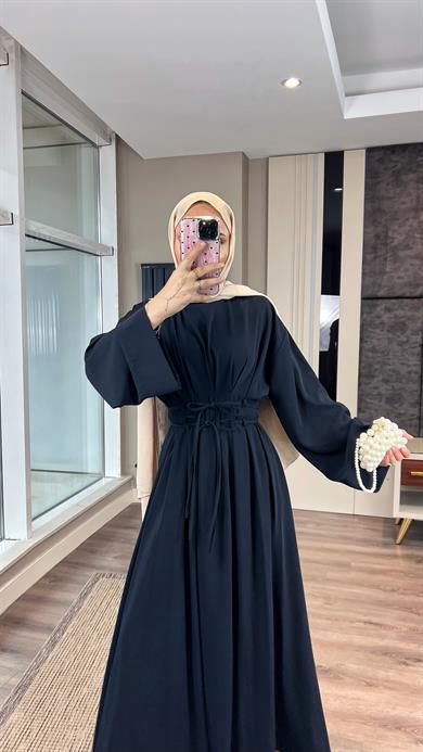 Beli İpli Elbise Lacivert