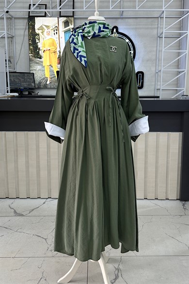 Bağlamalı Elbise Yeşil 