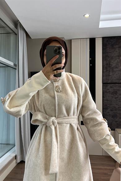 Kol Ribanalı Angora Kaban Krem