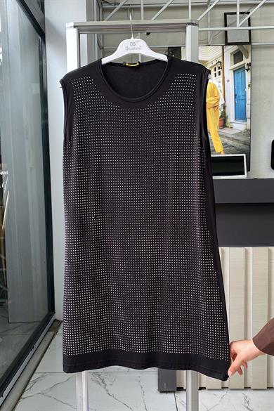 Önü Taşlı İçlik Siyah