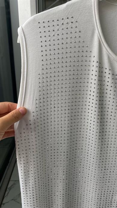 Önü Taşlı İçlik Beyaz