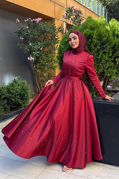 Göğüs Ve Eteği Taşlı Abiye 