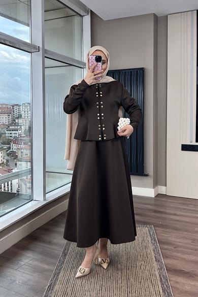 Çıtçıt Detay Skuba Takım Kahverengi 