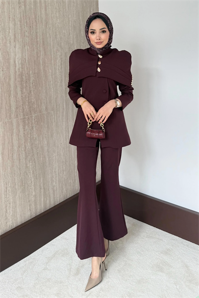 Bolerolu Takım Bordo