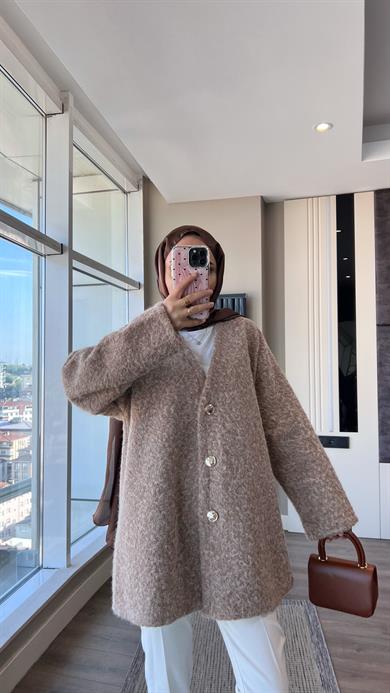 Kruvaze Yaka Buklet Hırka