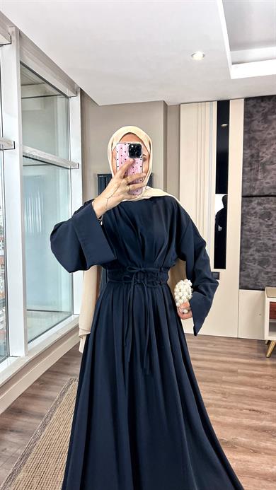 Beli İpli Elbise Lacivert