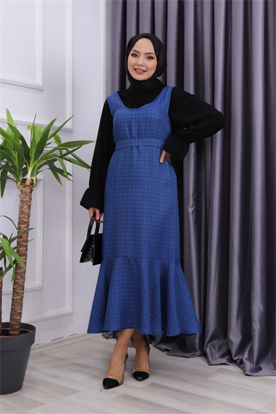 Altı Fırfırlı Jile Mavi