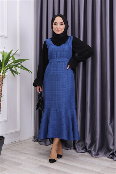 Altı Fırfırlı Jile Mavi