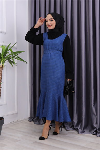 Altı Fırfırlı Jile Mavi