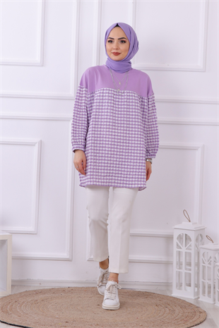 Altı Kareli Tunik Lila