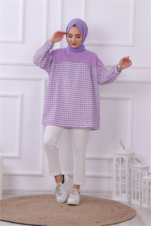 Altı Kareli Tunik Lila