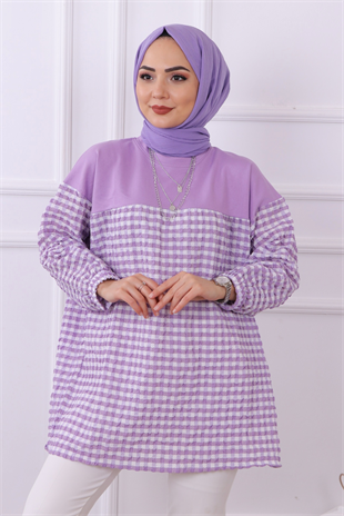 Altı Kareli Tunik Lila