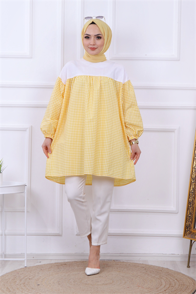 Altı Kareli Tunik Sarı
