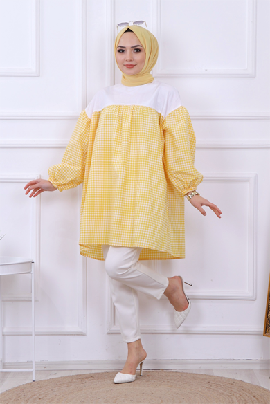 Altı Kareli Tunik Sarı