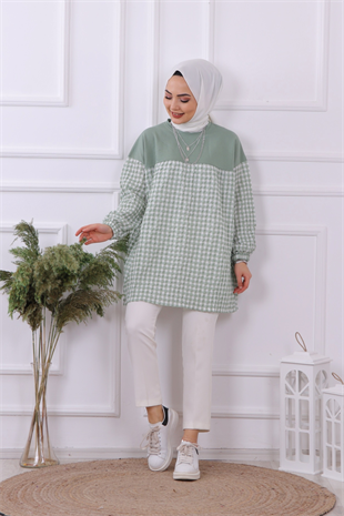 Altı Kareli Tunik Yeşil