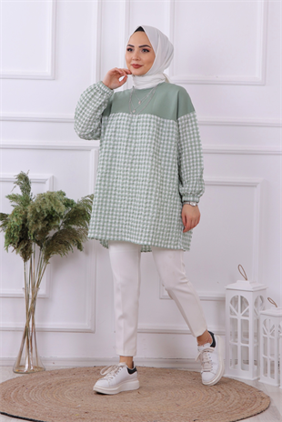 Altı Kareli Tunik Yeşil