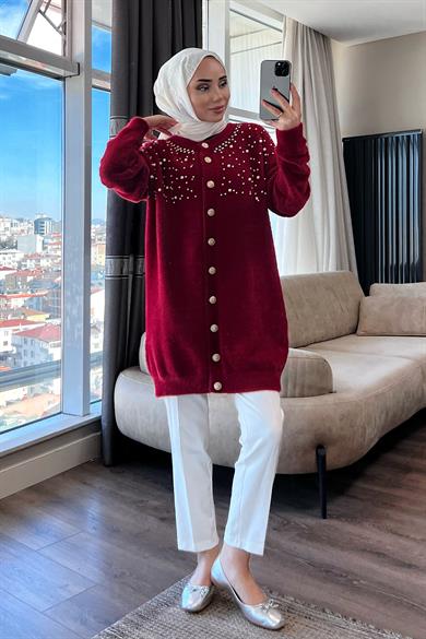 Angora Taşlı Hırka