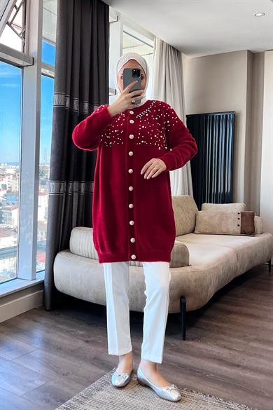 Angora Taşlı Hırka