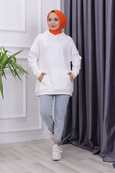 Arka Baskılı Sweat Turuncu