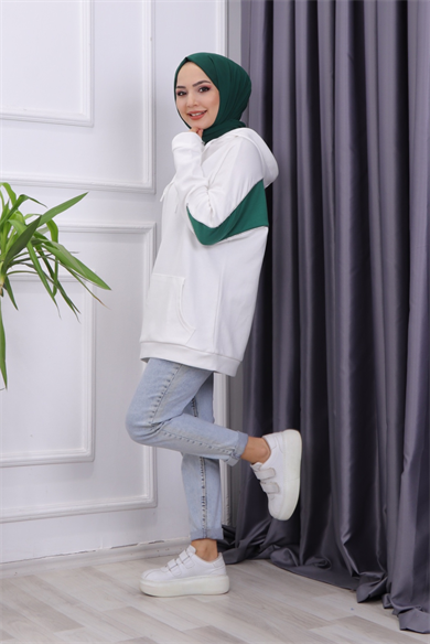 Arka Baskılı Sweat Yeşil