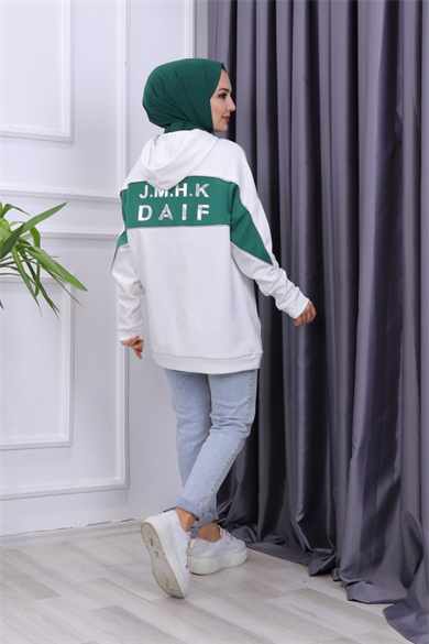 Arka Baskılı Sweat Yeşil