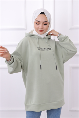 Arkası Desenli Tunik Yeşil