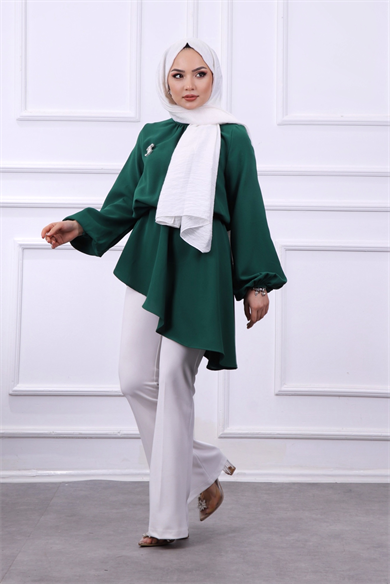 Asimetrik Tunik Yeşil