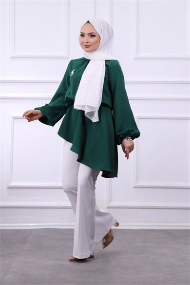 Asimetrik Tunik Yeşil