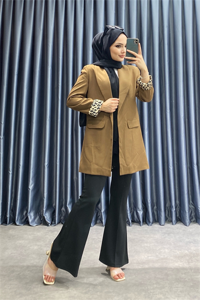 Astarı Leoparlı Ceket 