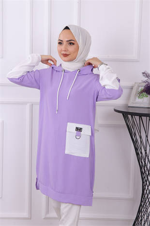 Ayrobin Cepli Tunik Lila