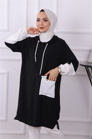 Ayrobin Cepli Tunik Siyah
