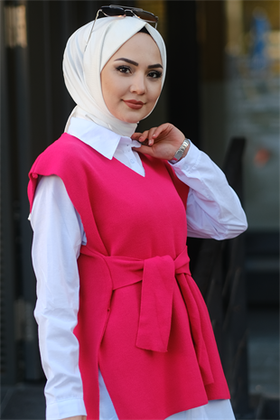 Bağlamalı Süveter Pembe