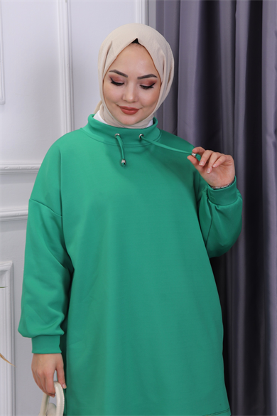 Balıkçı Yaka Skuba Tunik Yeşil
