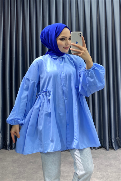 Balon Kol Tunik Bebe Mavisi