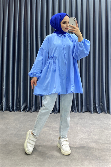 Balon Kol Tunik Bebe Mavisi
