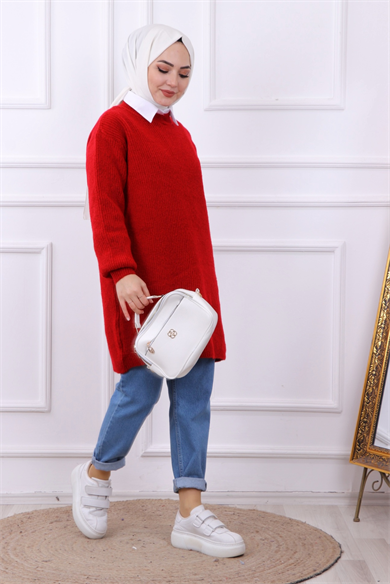 Balon Kol Tunik Kırmızı