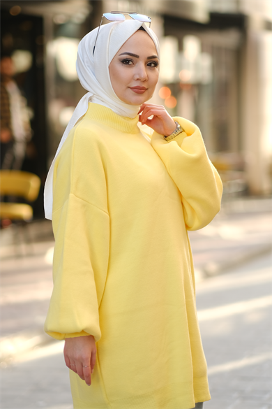 Balon Kol Tunik Sarı