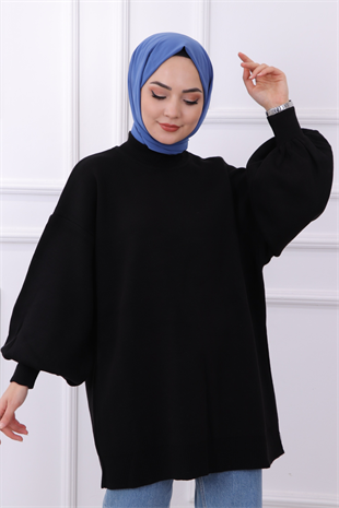 Balon Kol Tunik Siyah