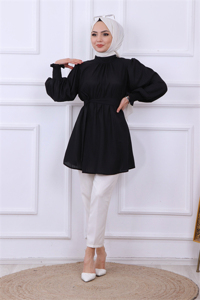 Balon Kol Tunik Siyah