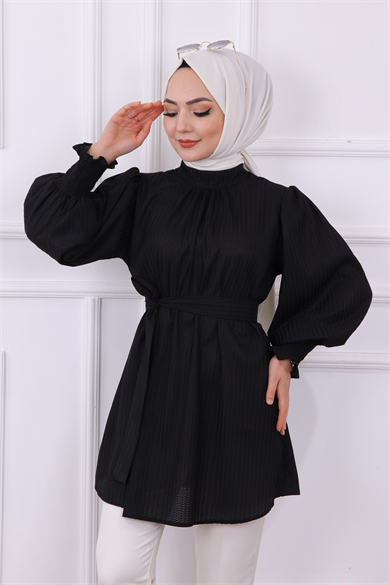 Balon Kol Tunik Siyah