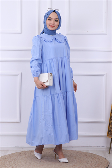 Bebe Yaka Elbise Bebe Mavisi