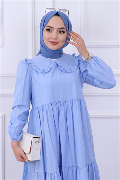 Bebe Yaka Elbise Bebe Mavisi