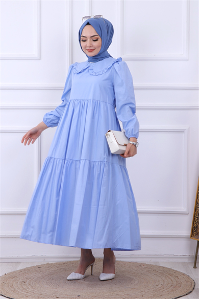 Bebe Yaka Elbise Bebe Mavisi