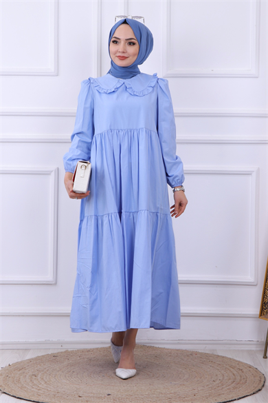 Bebe Yaka Elbise Bebe Mavisi
